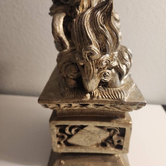 Set of 2 Vintage The Bombay Company detailed Chinese Temple Lion Foo Dog Resin - Picture 4 of 16